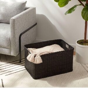 NWT Brightroom XL Black Woven Storage Basket